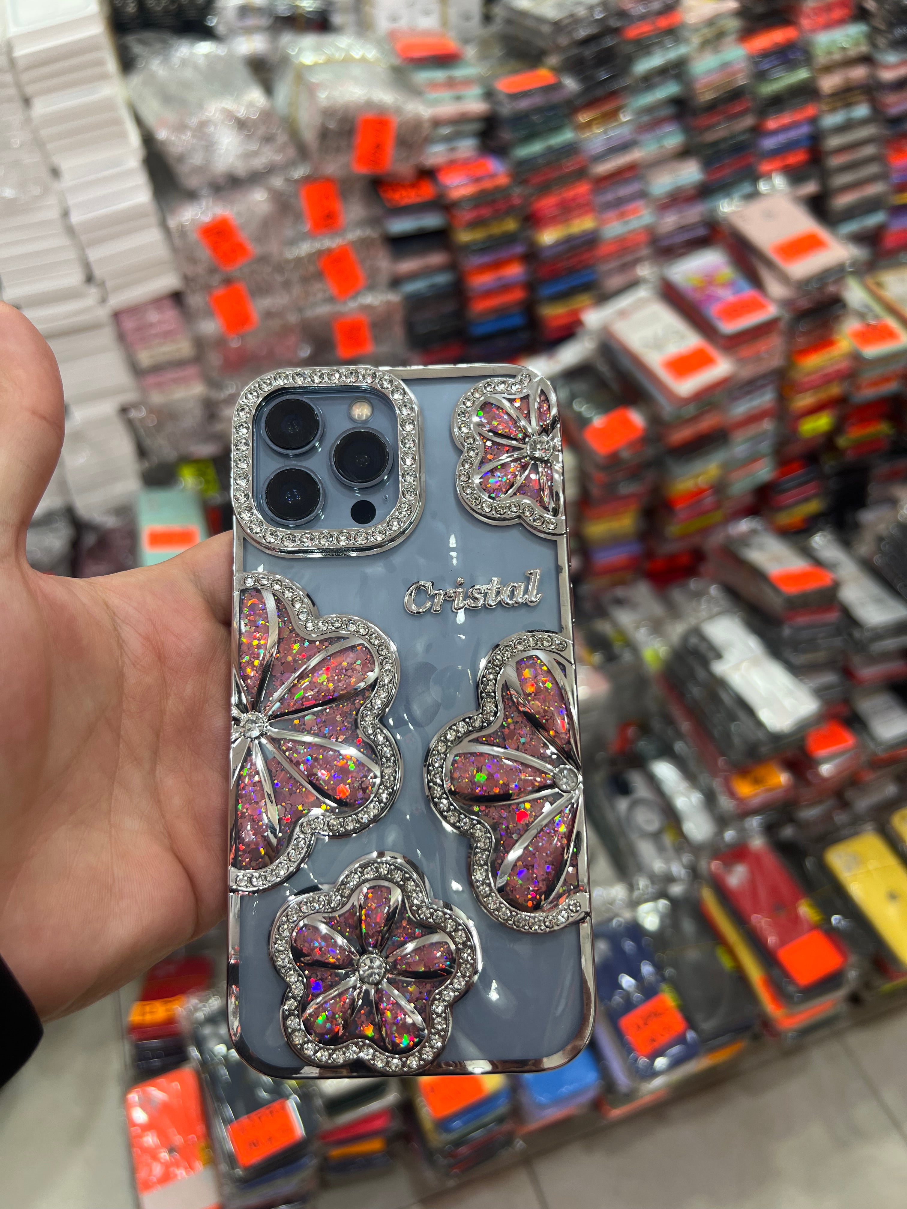 كفر Crystal بالفراشات والألماس