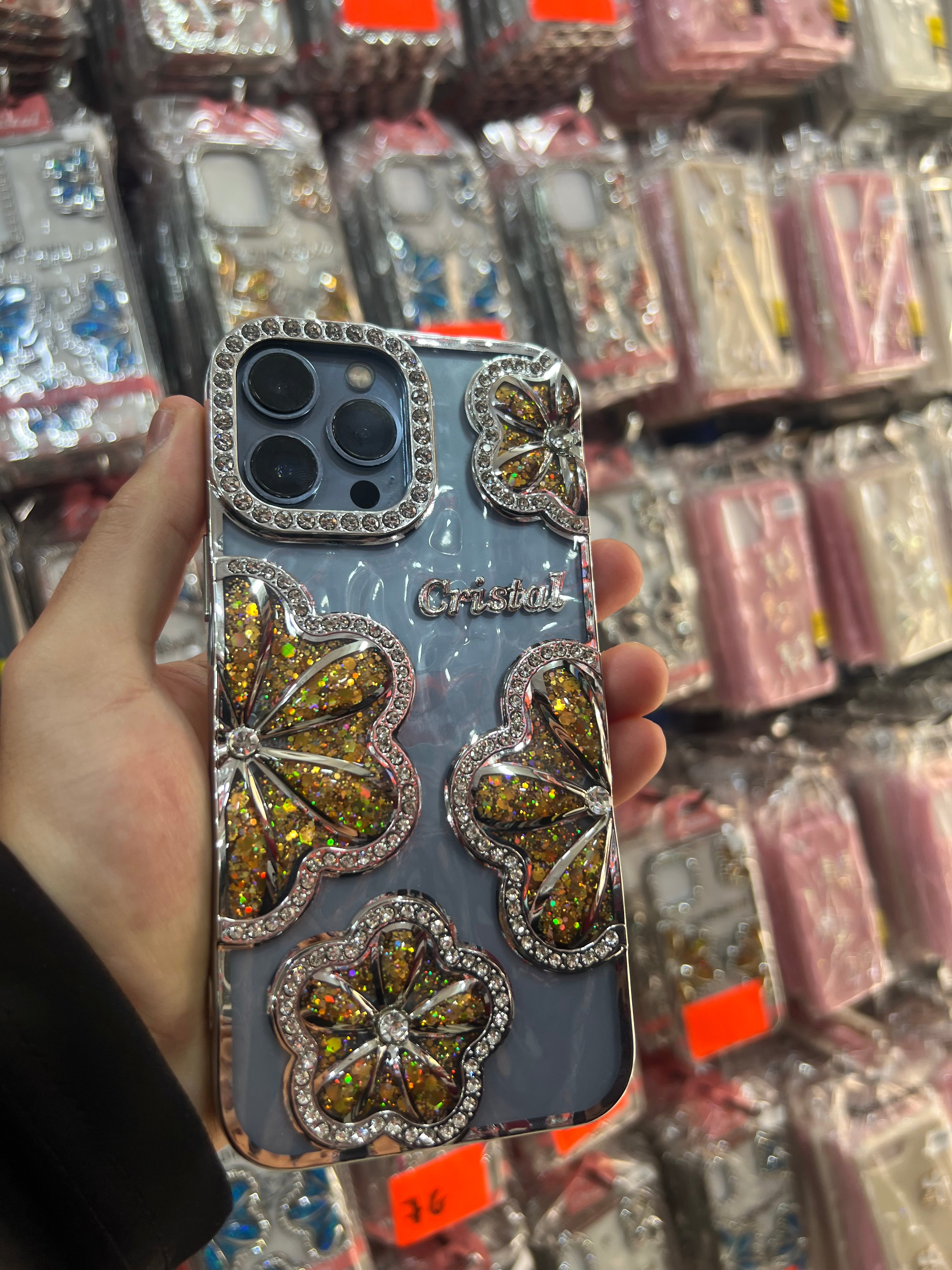 كفر Crystal بالفراشات والألماس